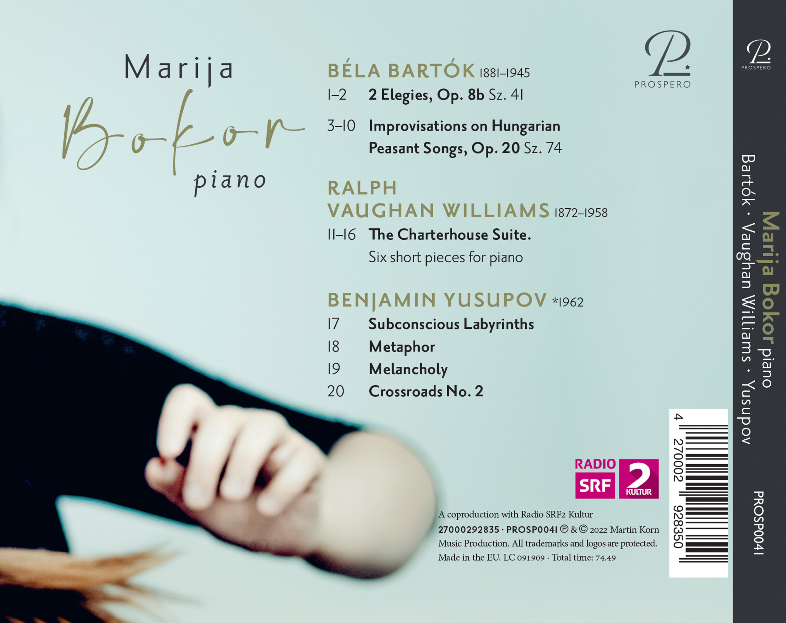 Marija Bokor: Piano Recital - Digipack Back