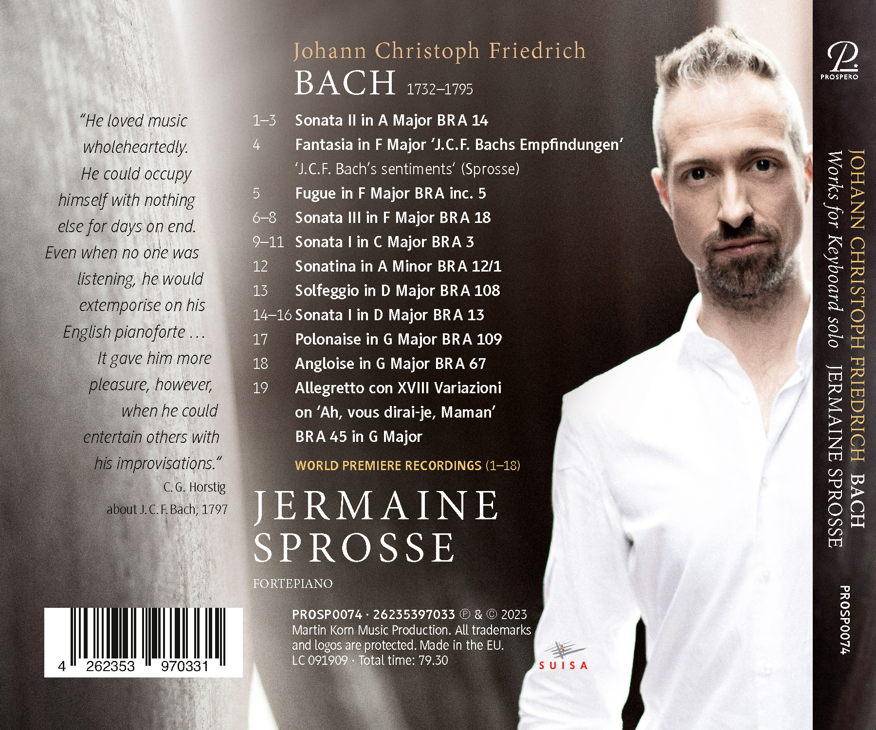 Jermaine Sprosse plays JCF Bach - Digipack Back