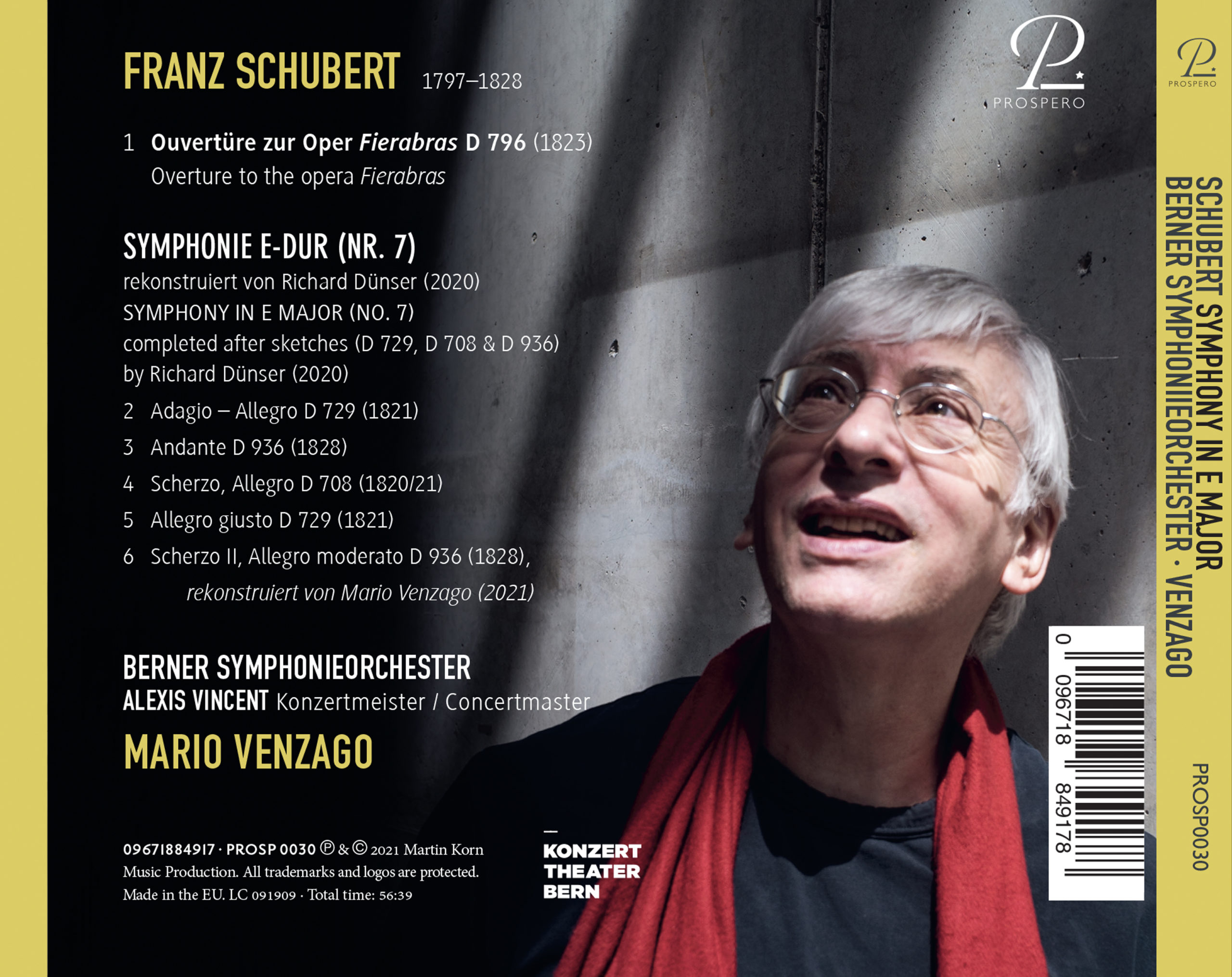 Schubert: Symphony in E major - Digipack Back