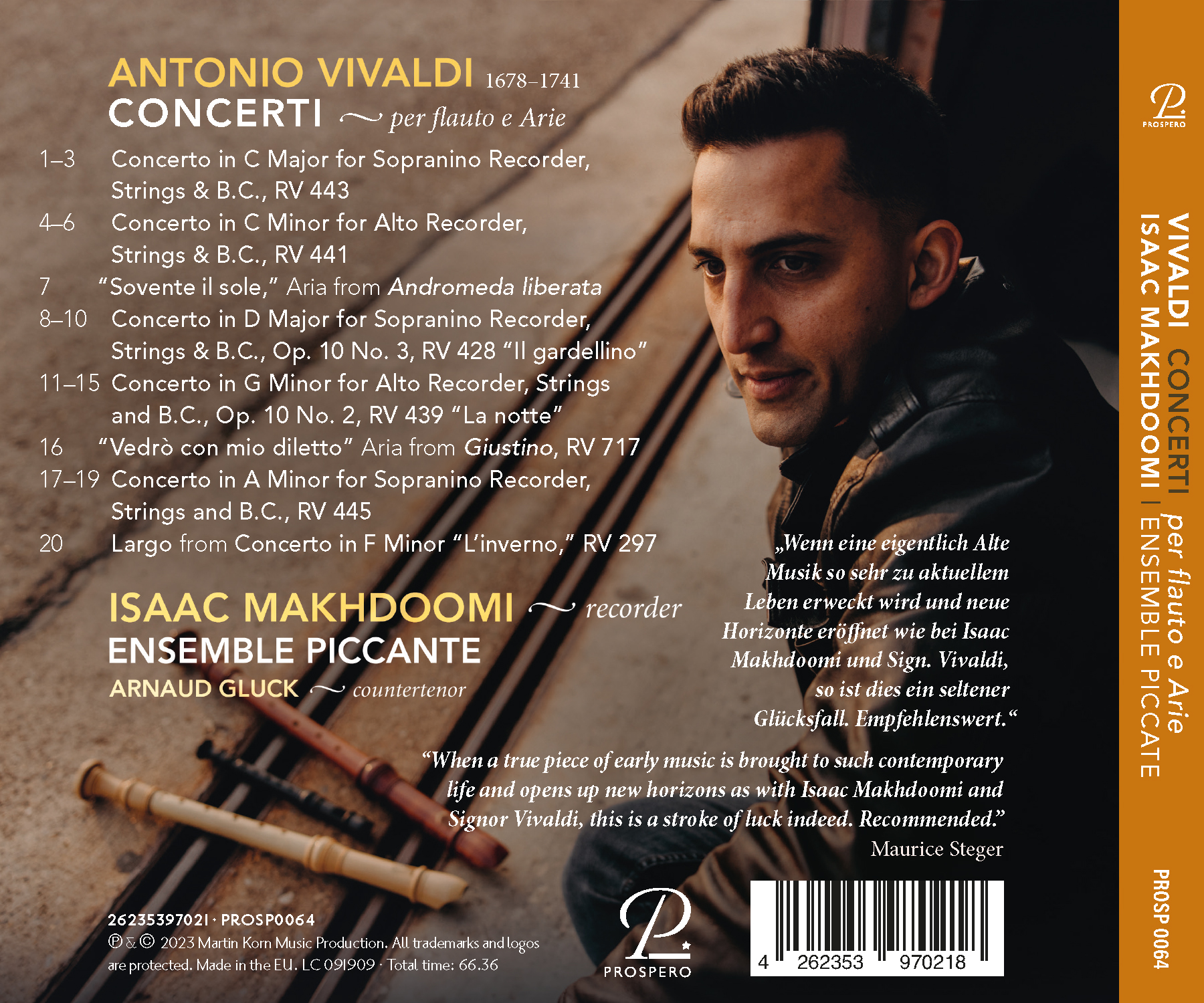 Isaac Makhdoomi - Vivaldi Concerti: Digibook Back